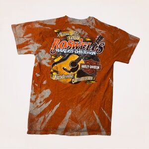 Harley Davidson Tee Shirt Adult Medium Nashville Tennessee Bleach Tie Dye